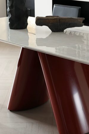 Sintered Stone Dining Table with Carbon Steel Baking Paint Legs