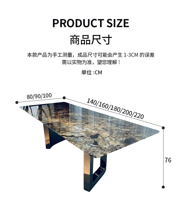Blue Jade Luxury Stone Dining Table with Mirror Stainless Steel Legs - Image 5