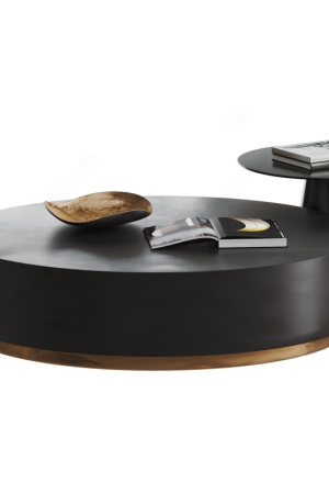 Walnut Wood and Glass Side Table Combined Coffee Table