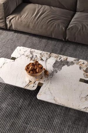 Pandora Sintered Stone Coffee Table with Carbon Steel Frame