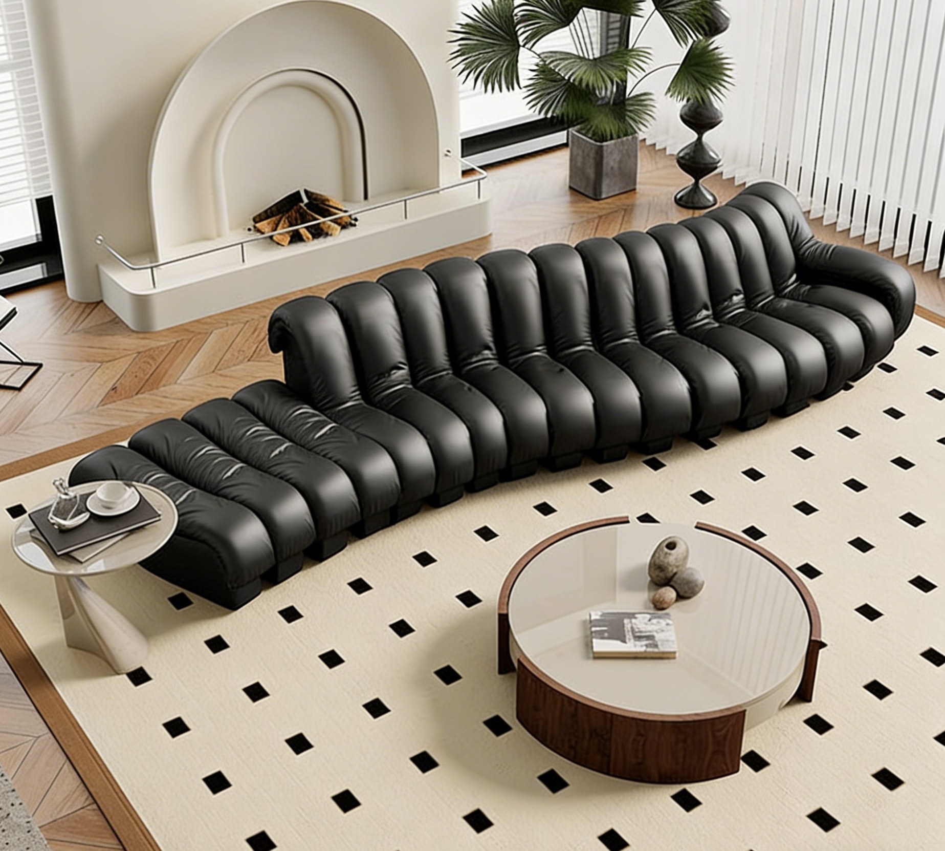 Custom Modular Leather Sofa