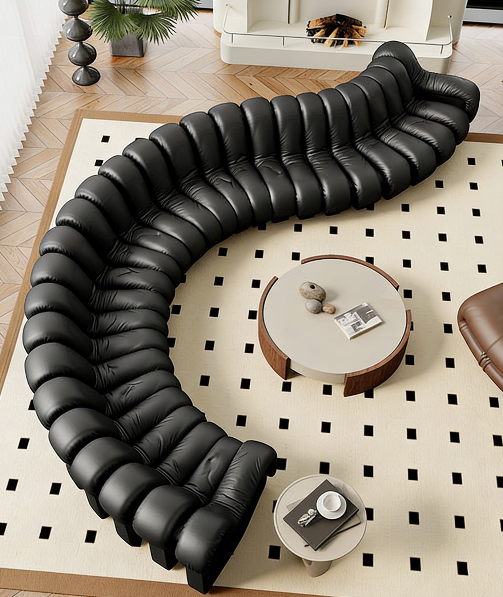 Custom Modular Leather Sofa - Image 2