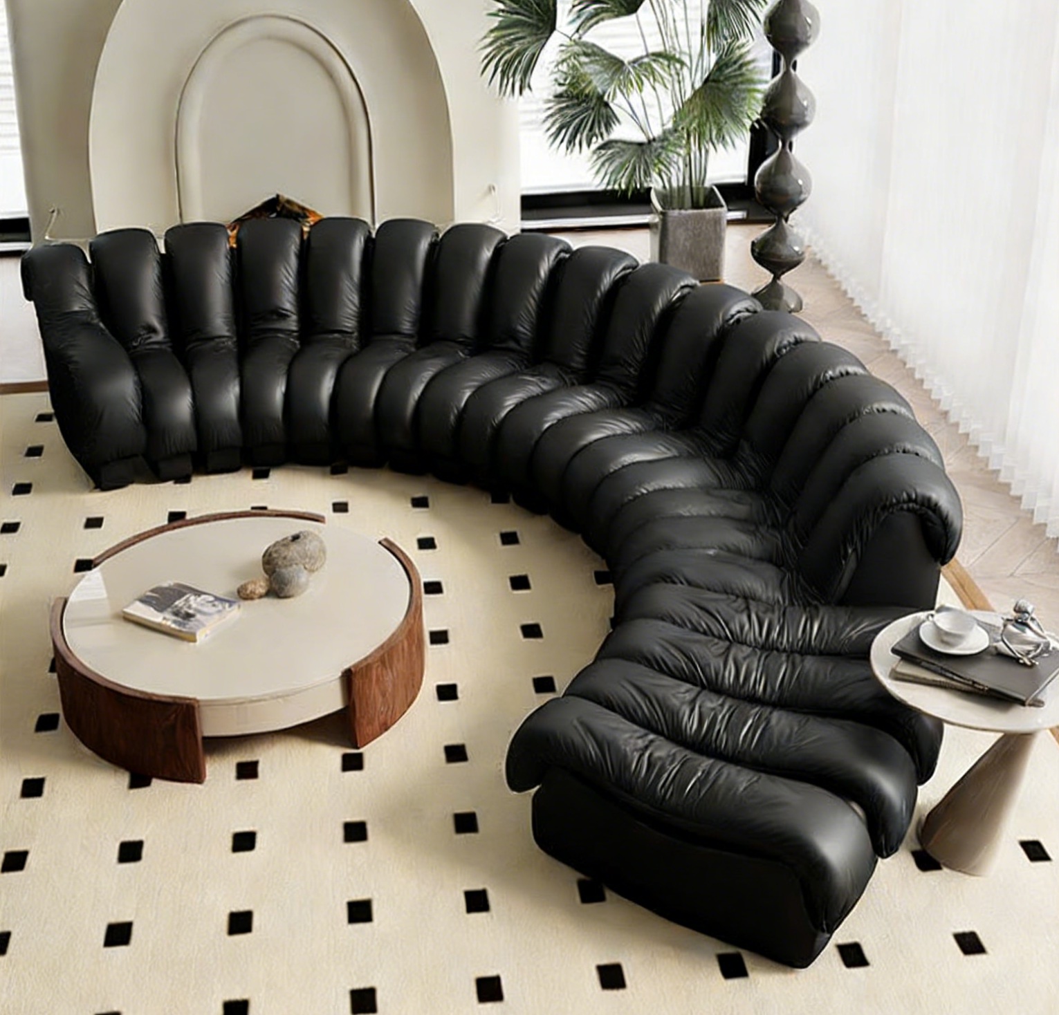 Custom Modular Leather Sofa - Image 3